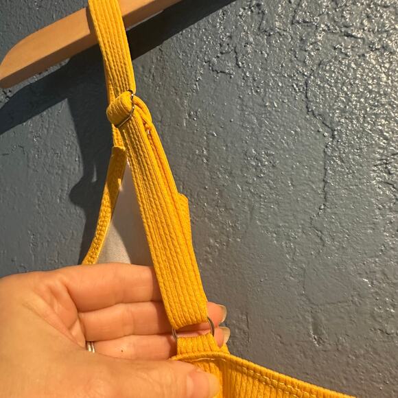 one piece swimsuit Size 3XL Boho Ruffle Flattering mustard yellow Swim Hot Tub - Picture 3 of 6